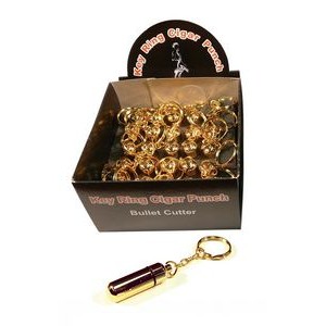 Cigar Bullet Gold Cutter Key Chain (Display Box of 25)