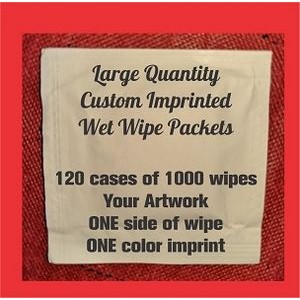 Wet Wipes, Large Quantity Moist Towelette Wipes Printed (1 Color, 1 Side)