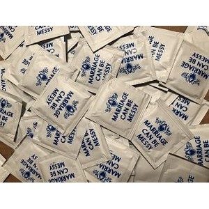 Stock "Marriage Can Be Messy" Wet Wipe Packets - (Pack of 50)