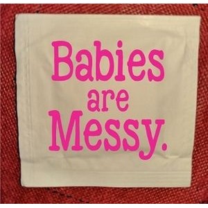 Stock "Babies Are Messy" Moist Towelettes (Pack of 50)