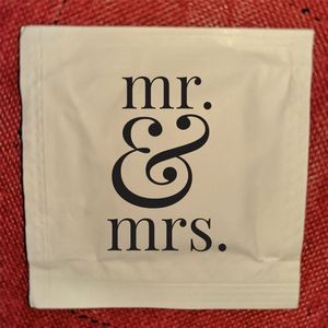 Stock "Mr & Mrs" Wedding Moist Towelettes (Pack of 50)