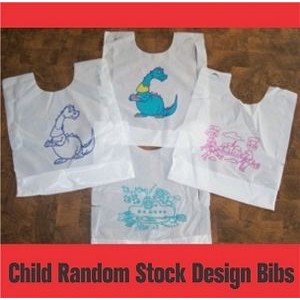 Plastic Child Size Random Design Bib w/Ties (Pack of 25)