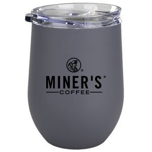 12 Oz. Gray Double-Wall Stainless Wine Vacuum Tumbler