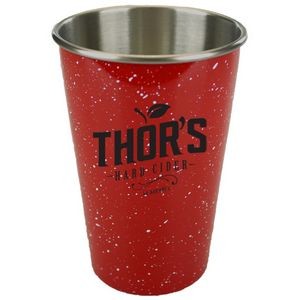 16 Oz. Red with specs Single Wall Stainless Tumbler