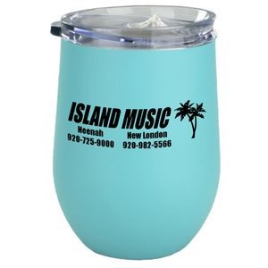 12 Oz. Teal Double-Wall Stainless Wine Vacuum Tumbler