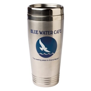 16 Oz. Silver Double-Wall Stainless Travel Mug