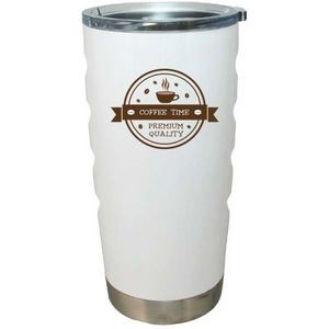 20 Oz. White BOSS Stainless Grip Double Wall Vacuum Insulated Travel Mug