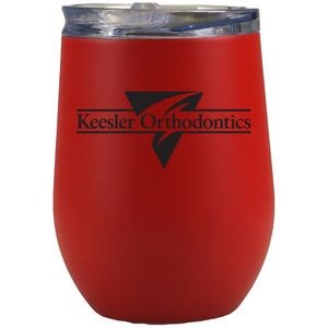 12 Oz. Red Double-Wall Stainless Wine Vacuum Tumbler