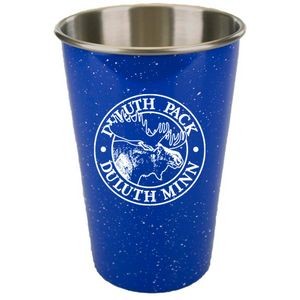 16 Oz. Blue with white specs Single Wall Stainless Tumbler