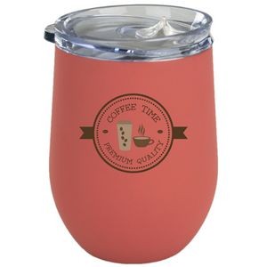 12 Oz. Coral Double-Wall Stainless Wine Vacuum Tumbler