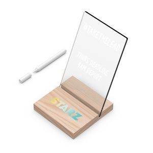ClearPad Eco : Reusable clear memo pad with maple wood base