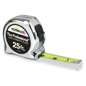Small-Body Tape Measure w/Chrome Case & 25' x 1" Blade