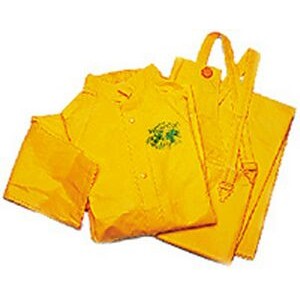 3 piece, yellow rain suit, 50 Mil PVC, cordura collar