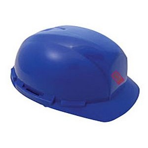 Blue hard hat, six point pin lock suspension