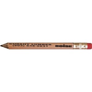 Round golf pencil, eraser, assorted colors, hot/foil stamped