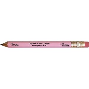Hex golf pencil, eraser, assorted colors, 3 lines of custom text (always sharpened)