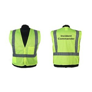 Green safety vest, ANSI class 2, economy mesh, screen printed