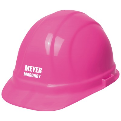 Hi-viz pink hard hat, six point ratchet suspension