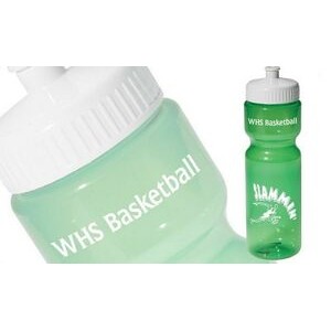 Translucent Green PET Sport Bottle w/ White Lid