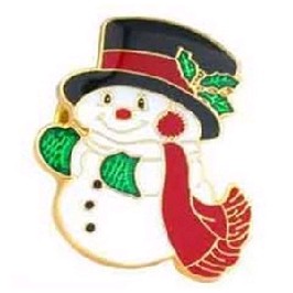 Christmas snow man badge