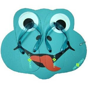 Board Flip Flops Punch Out Sandals w/ Frog Holder