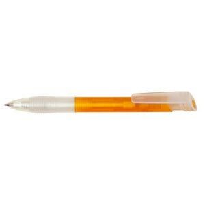 Translucent Ballpoint Grip Pen w/ Clear Pocket Clip Plunger