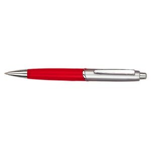 Retractable Ballpoint Pen w/ Silver Barrel & Tip