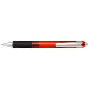 Translucent Ballpoint Pen w/ Flared Grip & Silver Pocket Clip