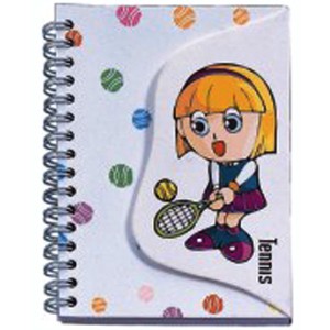 Tennis Spiral Notebook w/ Flap (5.7"x4.2")