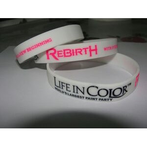 Silicone Debossed Wristband (0.5" Wide)