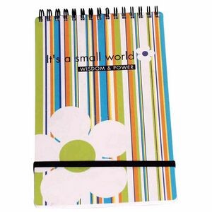 Reporter Style Spiral Notebook w/ Striped Cover (8.5"x3.7")