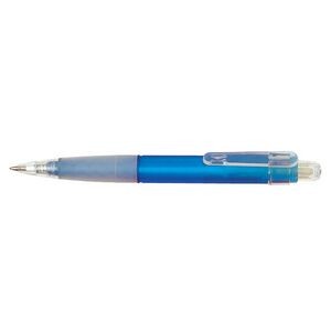 Retractable Ballpoint Pen w/ Notched Clear Pocket Clip