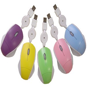 USB Pastel Optical Computer Mouse w/ Gray Side