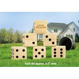 Giant Custom Branded Lawn Dice 6 Piece Game