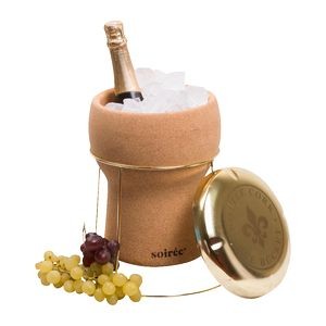 Champagne Cork Ice Bucket with Lid & Stand