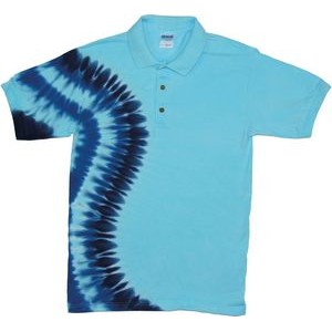 True Blue Vertical Wave Jersey Polo Shirt