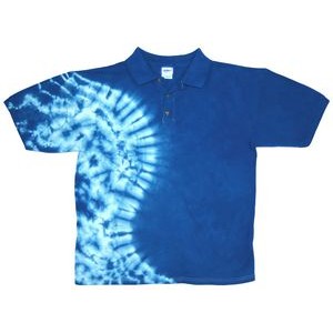 Royal Blue Vertical Wave Jersey Polo Shirt
