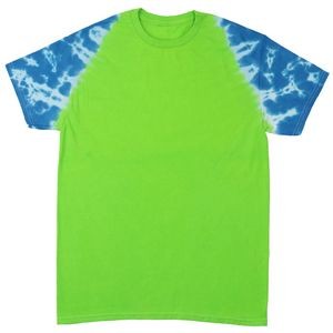 Lime Green/Royal Blue Team Baseball Sleeve Short Sleeve T-Shirt
