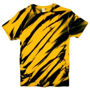 Black/Gold Yellow Laser Graffiti Short Sleeve T-Shirt