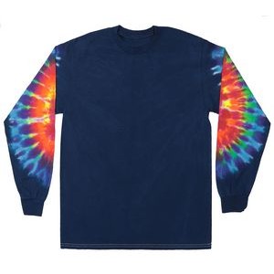 Navy Blue Rainbow Sleeve Long Sleeve T-Shirt