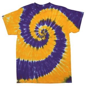 Gold Yellow/Purple Team Spiral Short Sleeve T-Shirt