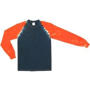 Navy Blue/Orange Team Baseball Sleeve Long Sleeve T-Shirt