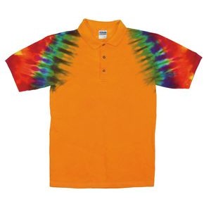 Golden Rainbow Zig Zag Jersey Polo Shirt