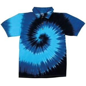 True Blue Spiral Jersey Polo Shirt