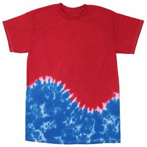 Red/Royal Blue Team Horizontal Wave Short Sleeve T-Shirt