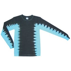 Black/Turquoise Blue Team Side Stripe Long Sleeve T-Shirt
