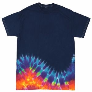 Navy Blue Rainbow Bottom Wave Short Sleeve T-Shirt