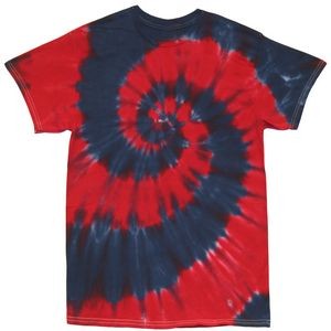 Red/Navy Blue Team Spiral Short Sleeve T-Shirt