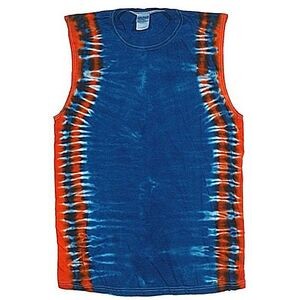 Royal Blue/Orange Team Side Stripe Sleeveless T-Shirt