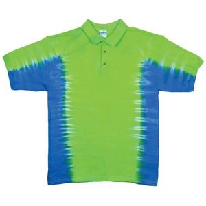 Lime Green/Royal Blue Team Side Stripe Jersey Polo Shirt